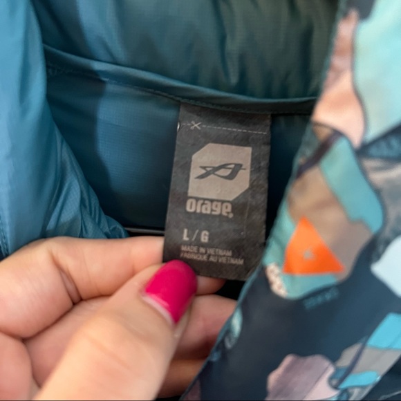 Orage Womens Link Down Jacket Floral Quilted Sz L - Picture 8 of 12